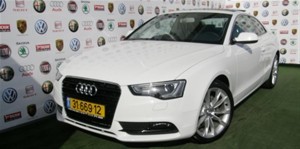 אאודי A5 יד 2, רכב יוקרה מרשים וגדול עם עיצוב כמו של מכונית ספורט עם שתי דלתות
